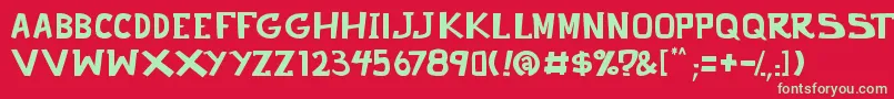 punch it PGS Font – Green Fonts on Red Background