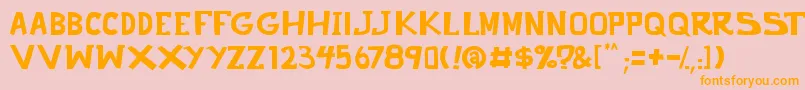 punch it PGS Font – Orange Fonts on Pink Background