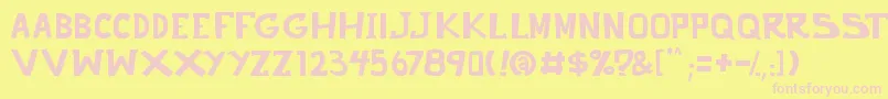 punch it PGS-Schriftart – Rosa Schriften auf gelbem Hintergrund