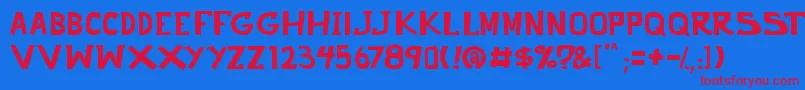 punch it PGS Font – Red Fonts on Blue Background