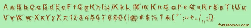 Puncher-fontti – ruskeat fontit vihreällä taustalla