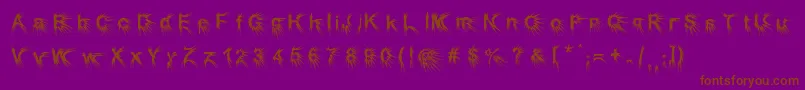 Puncher-Schriftart – Braune Schriften auf violettem Hintergrund