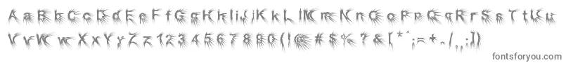 Puncher-fontti – harmaat kirjasimet valkoisella taustalla