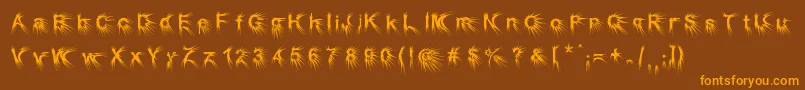 Puncher Font – Orange Fonts on Brown Background