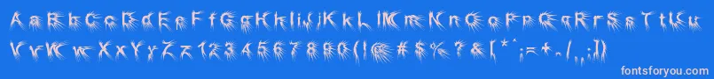 Puncher Font – Pink Fonts on Blue Background