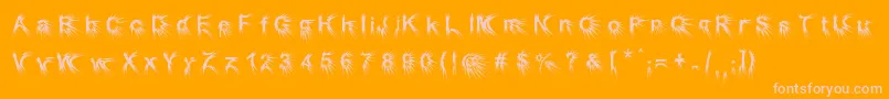 Puncher Font – Pink Fonts on Orange Background