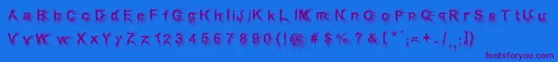 Puncher Font – Purple Fonts on Blue Background