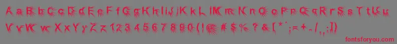 フォントPuncher – 赤い文字の灰色の背景