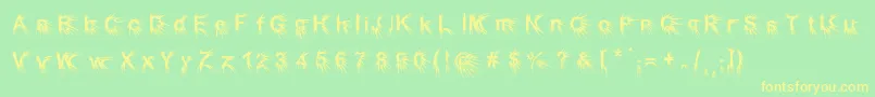 Puncher Font – Yellow Fonts on Green Background