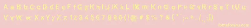 Puncher Font – Yellow Fonts on Pink Background