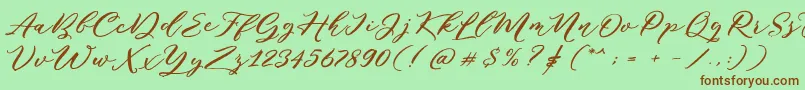 Puniko Rough DEMO Font – Brown Fonts on Green Background