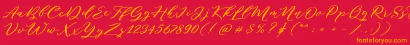 Puniko Rough DEMO Font – Orange Fonts on Red Background