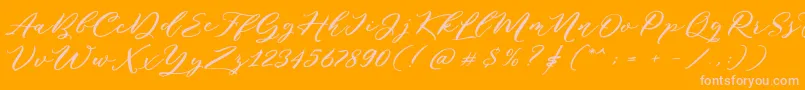 Puniko Rough DEMO-Schriftart – Rosa Schriften auf orangefarbenem Hintergrund