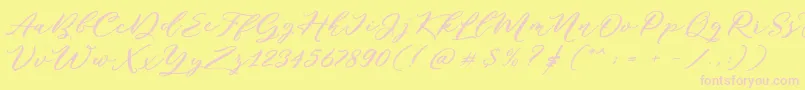 Puniko Rough DEMO-Schriftart – Rosa Schriften auf gelbem Hintergrund