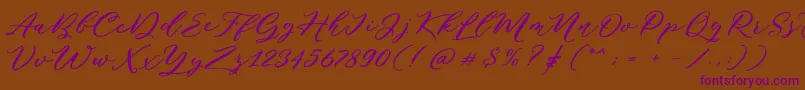 Puniko Rough DEMO-fontti – violetit fontit ruskealla taustalla