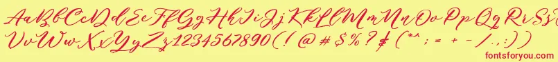 Puniko Rough DEMO Font – Red Fonts on Yellow Background