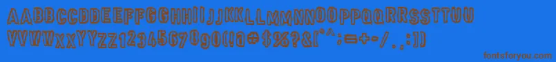 Punk Army Font – Brown Fonts on Blue Background