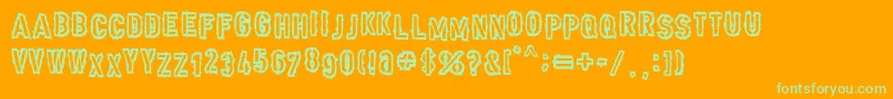 fuente Punk Army – Fuentes Verdes Sobre Fondo Naranja