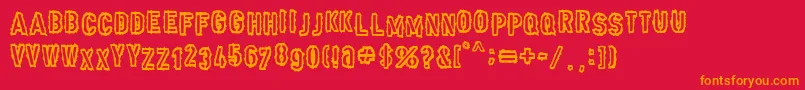 Punk Army Font – Orange Fonts on Red Background
