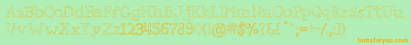 CarpeDiem-Schriftart – Orangefarbene Schriften auf grünem Hintergrund