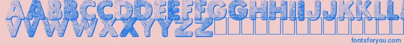 Punk Dots Font – Blue Fonts on Pink Background