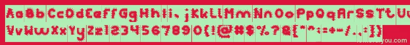PUNK Inverse Font – Green Fonts on Red Background