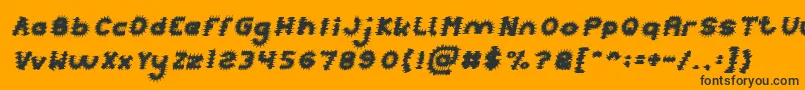 Шрифт PUNK Italic – чёрные шрифты на оранжевом фоне