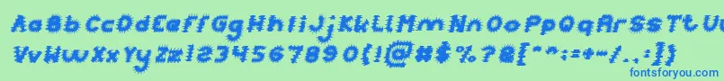 fuente PUNK Italic – Fuentes Azules Sobre Fondo Verde