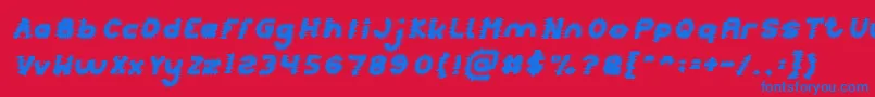 PUNK Italic Font – Blue Fonts on Red Background