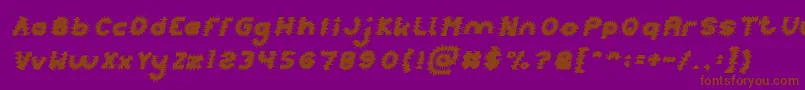 PUNK Italic-Schriftart – Braune Schriften auf violettem Hintergrund