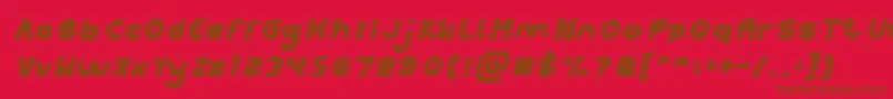Шрифт PUNK Italic – коричневые шрифты на красном фоне