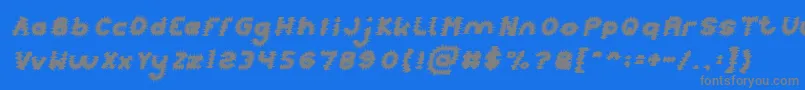 PUNK Italic-Schriftart – Graue Schriften auf blauem Hintergrund