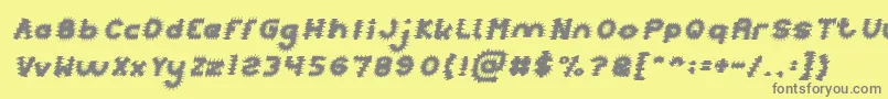 Czcionka PUNK Italic – szare czcionki na żółtym tle