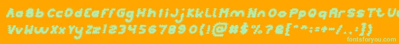 フォントPUNK Italic – オレンジの背景に緑のフォント