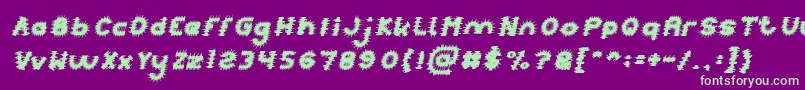 PUNK Italic-fontti – vihreät fontit violetilla taustalla