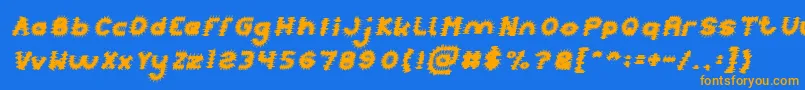 Fonte PUNK Italic – fontes laranjas em um fundo azul