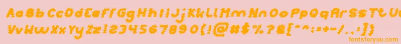 PUNK Italic-Schriftart – Orangefarbene Schriften auf rosa Hintergrund