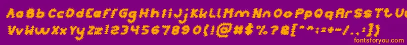 PUNK Italic Font – Orange Fonts on Purple Background