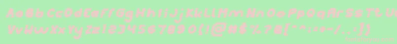 PUNK Italic-fontti – vaaleanpunaiset fontit vihreällä taustalla