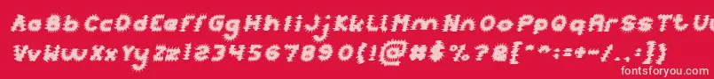 Шрифт PUNK Italic – розовые шрифты на красном фоне