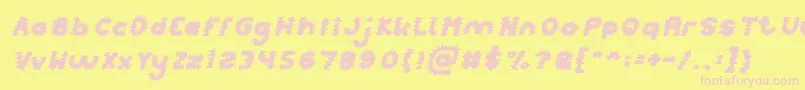 PUNK Italic Font – Pink Fonts on Yellow Background