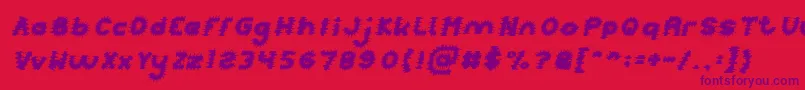 PUNK Italic Font – Purple Fonts on Red Background