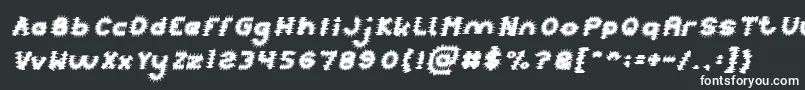 PUNK Italic-Schriftart – Weiße Schriften auf schwarzem Hintergrund