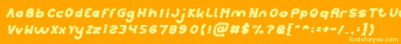 PUNK Italic Font – Yellow Fonts on Orange Background