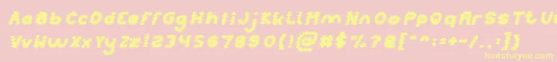 Fonte PUNK Italic – fontes amarelas em um fundo rosa
