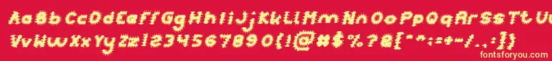 PUNK Italic Font – Yellow Fonts on Red Background