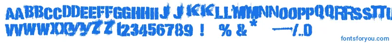 punk kid Font – Blue Fonts on White Background