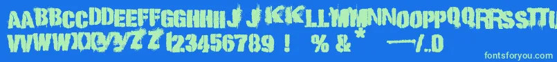 punk kid Font – Green Fonts on Blue Background