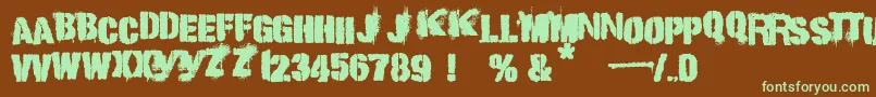 punk kid Font – Green Fonts on Brown Background