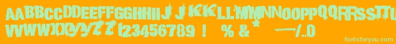 punk kid Font – Green Fonts on Orange Background